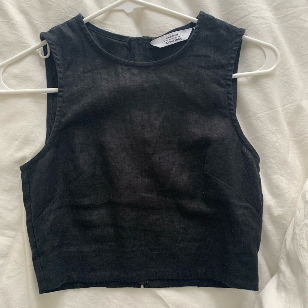 & other stories linen cropped top